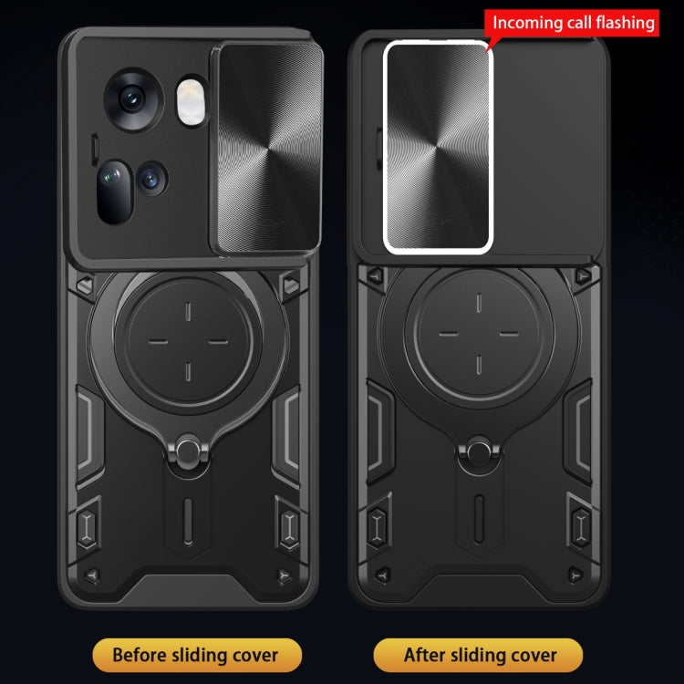 CD Texture Sliding Camshield Magnetic Holder Phone Case, For OPPO Reno11 5G Global, For OPPO Reno11 Pro 5G Global, For OPPO A38 4G Global, For OPPO A58 4G Global