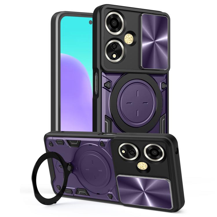CD Texture Sliding Camshield Magnetic Holder Phone Case, For OPPO Reno14 5G Global, For OPPO A59 5G Global, For OPPO F29 Pro 5G Global, For OPPO F29 5G Global