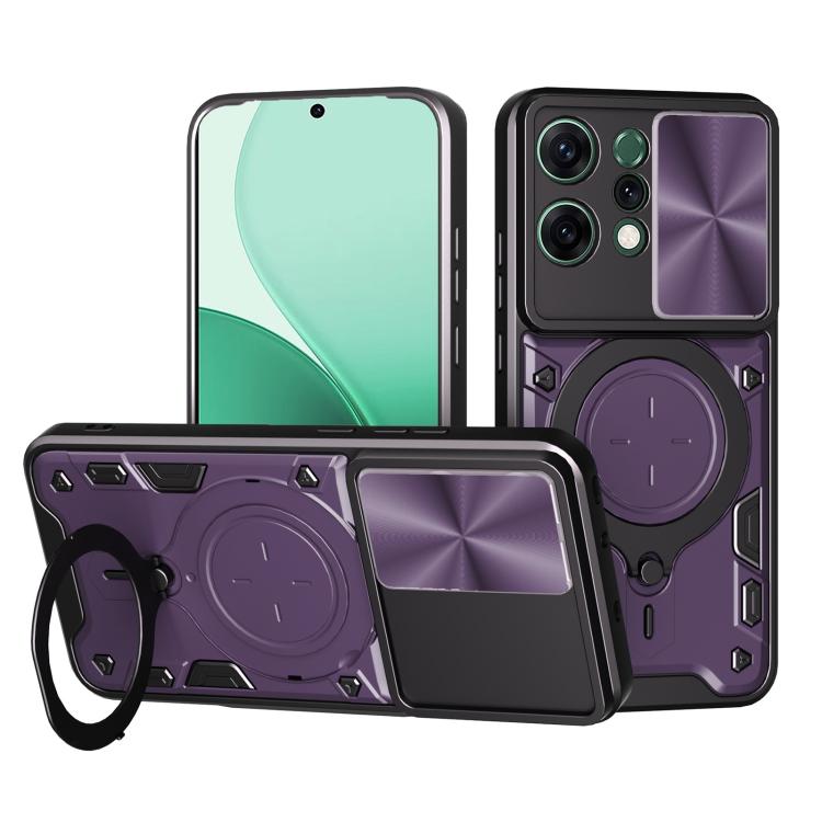 CD Texture Sliding Camshield Magnetic Holder Phone Case, For OPPO Reno14 5G Global, For OPPO A59 5G Global, For OPPO F29 Pro 5G Global, For OPPO F29 5G Global