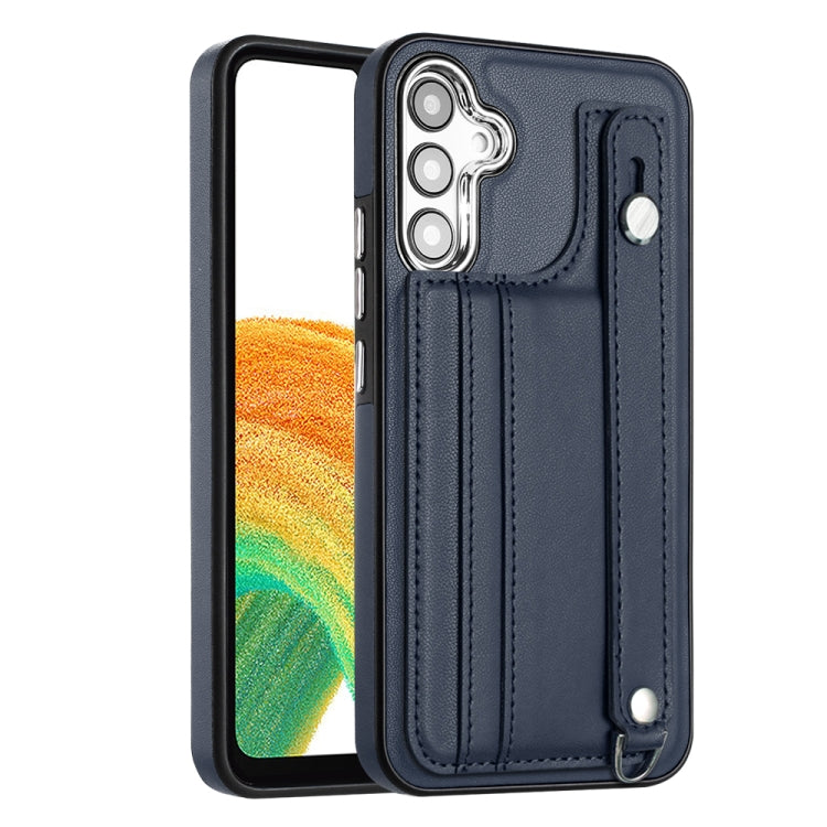 Shockproof Leather Phone Case with Wrist Strap, For Samsung Galaxy A04E / F04 / M04, For Samsung Galaxy A14 4G / A14 5G, For Samsung Galaxy A34 5G, For Samsung Galaxy A54 5G