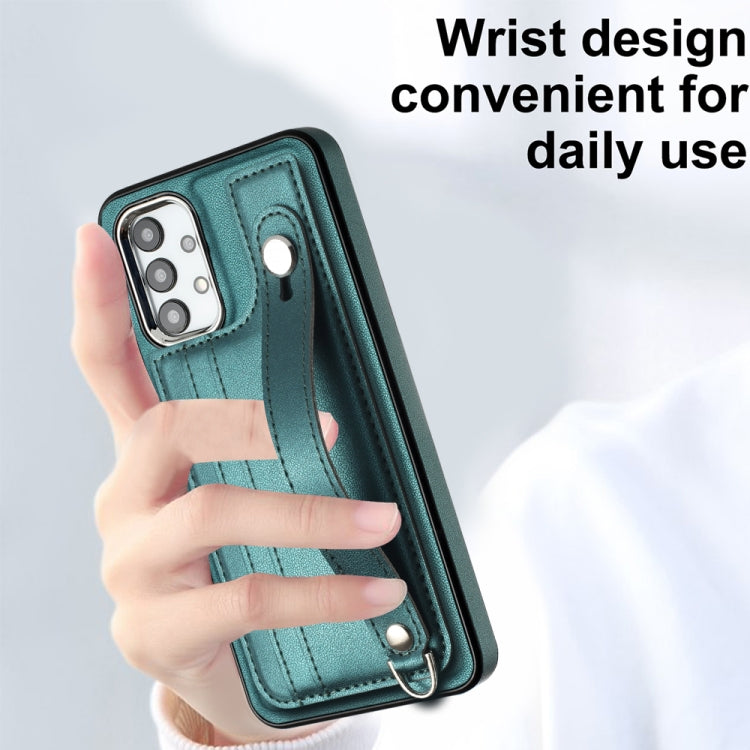 Shockproof Leather Phone Case with Wrist Strap, For Samsung Galaxy A23 4G / F23 5G / M23 5G, For Samsung Galaxy A53 5G, For Samsung Galaxy A73 5G, For Samsung Galaxy A33 5G