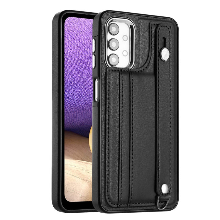 Shockproof Leather Phone Case with Wrist Strap, For Samsung Galaxy A23 4G / F23 5G / M23 5G, For Samsung Galaxy A53 5G, For Samsung Galaxy A73 5G, For Samsung Galaxy A33 5G