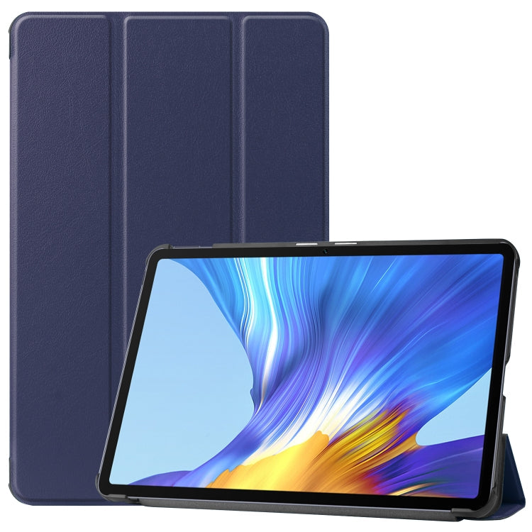 For Huawei MatePad 10.4 Custer Pattern Pure Color Tablet Horizontal Flip Leather Case with Three-folding Holder & Sleep / Wake-up Function, For Huawei MatePad 10.4
