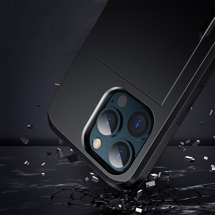 Shockproof Armor Phone Case with Slide Card Slot, For iPhone 15 Pro Max, For iPhone 15 Pro