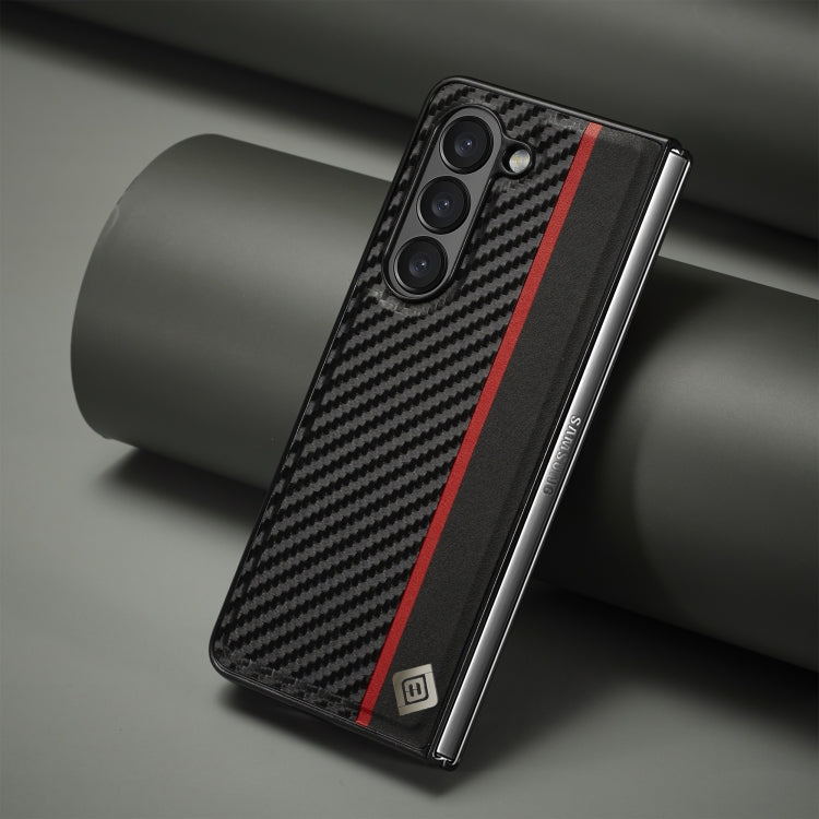 LC.IMEEKE Carbon Fiber PU + TPU Horizontal Flip Leather Phone Case, For Samsung Galaxy Z Fold5, For Samsung Galaxy Z Flip5