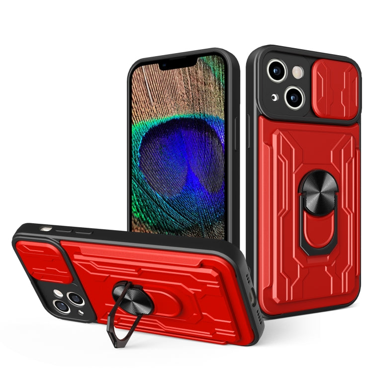 Sliding Camshield TPU+PC Phone Case with Card Slot, For iPhone 15