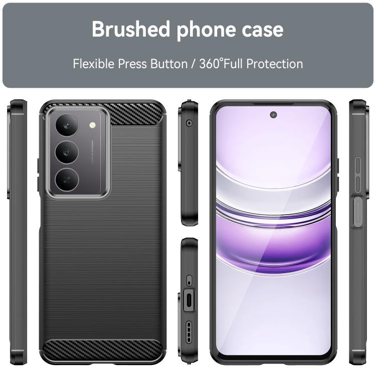 Carbon Fiber Brushed Texture TPU Phone Case, For Realme C75, For Realme GT 7 Pro, For Realme P1 Speed, For Realme 13 Pro 5G, For Realme 13 Pro+ 5G, For Realme GT 6, For Realme C61, For Realme C63