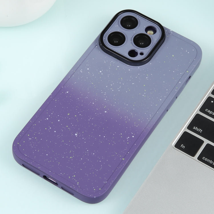 Gradient Starry Silicone Phone Case with Lens Film, For iPhone 15 Plus, For iPhone 14 Pro, For iPhone 15, For iPhone 14 Pro Max
