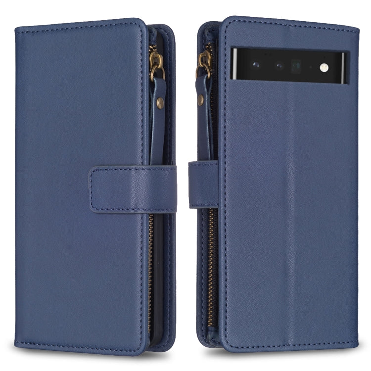 9 Card Slots Zipper Wallet Leather Flip Phone Case, For Google Pixel 8 Pro, For Google Pixel 8, For Google Pixel 7a, For Google Pixel 7 Pro