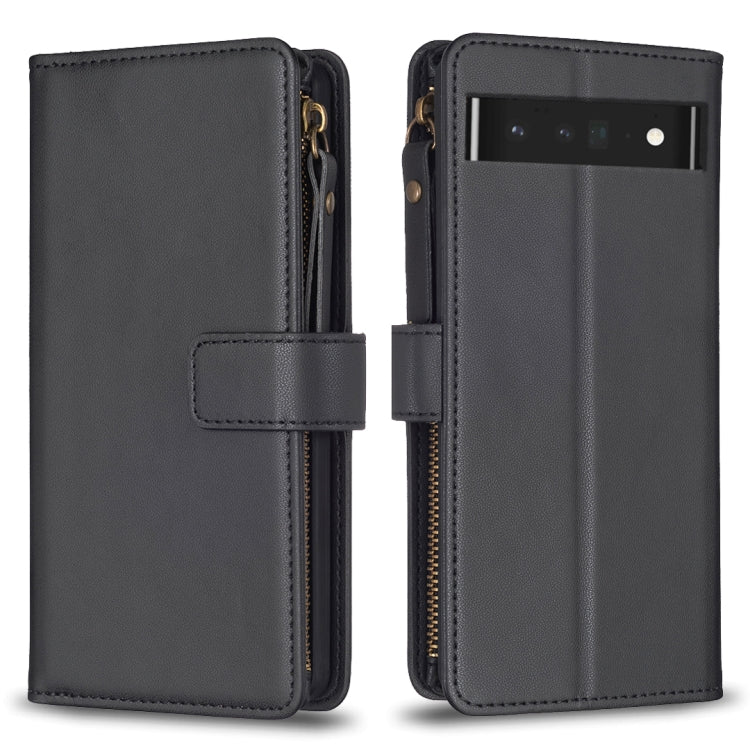 9 Card Slots Zipper Wallet Leather Flip Phone Case, For Google Pixel 8 Pro, For Google Pixel 8, For Google Pixel 7a, For Google Pixel 7 Pro