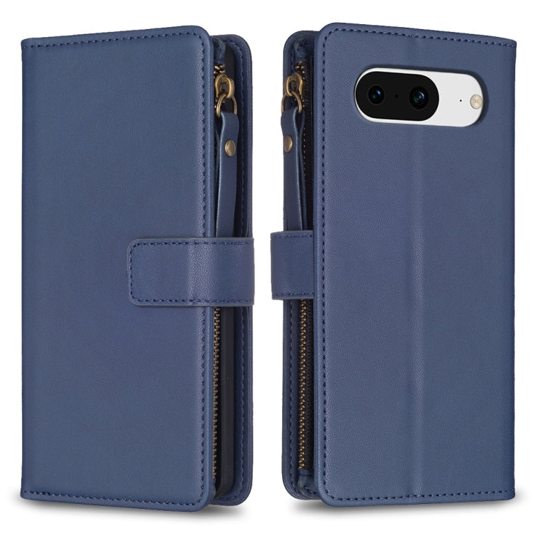 9 Card Slots Zipper Wallet Leather Flip Phone Case, For Google Pixel 8 Pro, For Google Pixel 8, For Google Pixel 7a, For Google Pixel 7 Pro