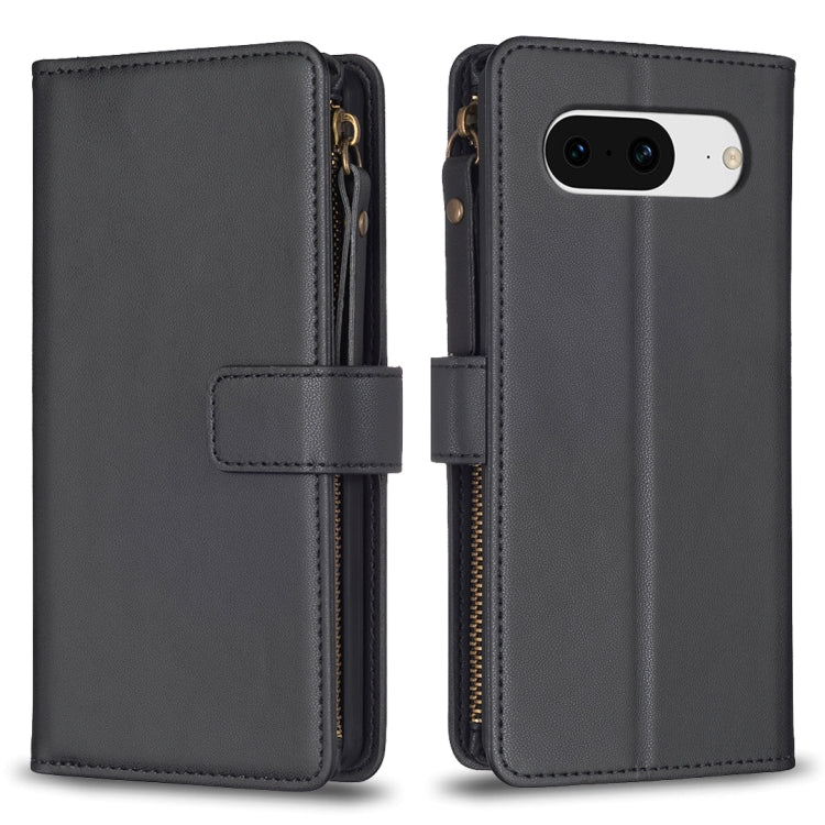 9 Card Slots Zipper Wallet Leather Flip Phone Case, For Google Pixel 8 Pro, For Google Pixel 8, For Google Pixel 7a, For Google Pixel 7 Pro
