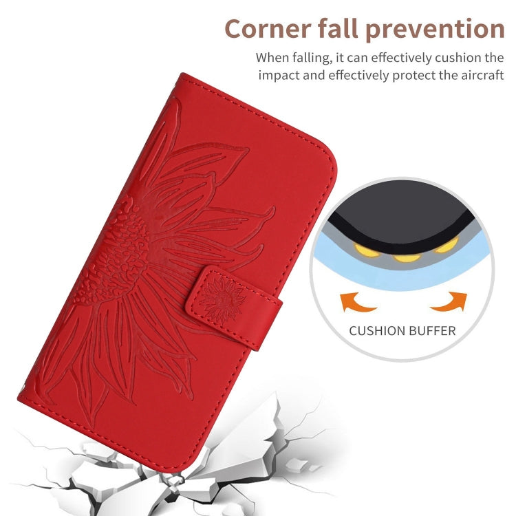Skin Feel Sun Flower Embossed Flip Leather Phone Case with Lanyard, For iPhone 17e / 16e, For iPhone 17 Pro Max