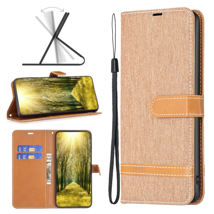 Color Block Denim Texture Leather Phone Case, For Xiaomi Redmi 12 4G, For Xiaomi Redmi Note 13