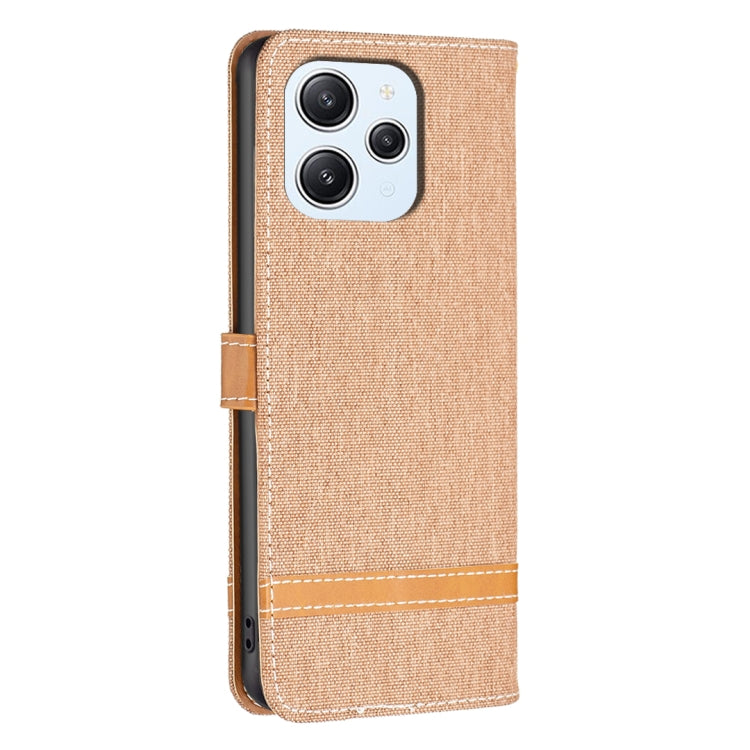 Color Block Denim Texture Leather Phone Case, For Xiaomi Redmi 12 4G, For Xiaomi Redmi Note 13