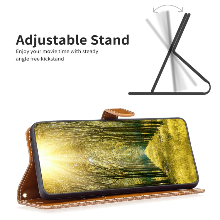 Color Block Denim Texture Leather Phone Case, For Xiaomi Redmi 12 4G, For Xiaomi Redmi Note 13