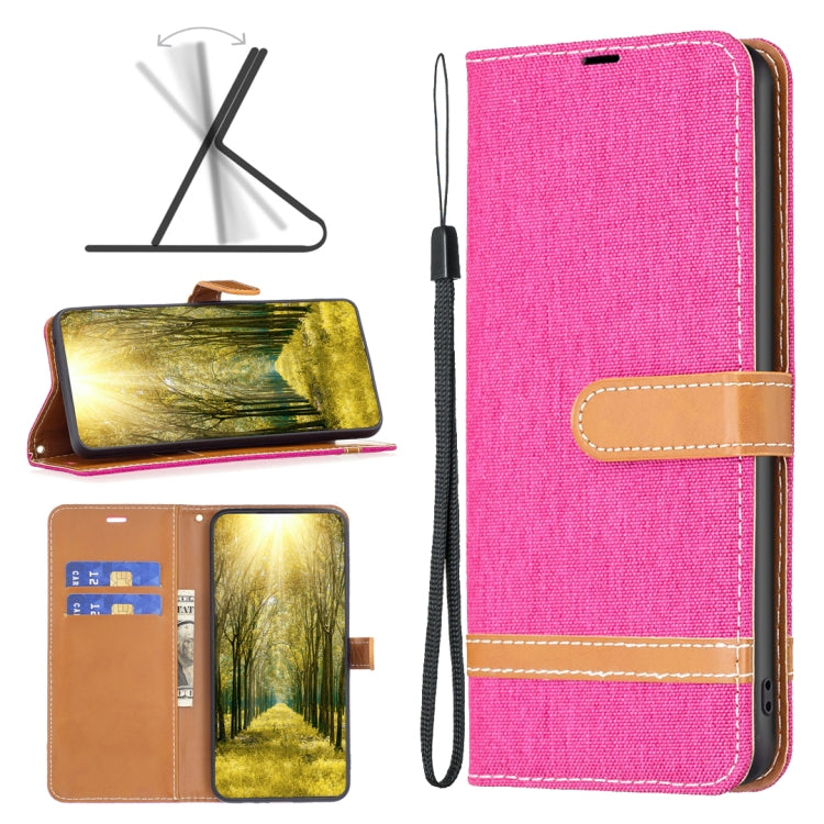 Color Block Denim Texture Leather Phone Case, For Xiaomi Redmi 12 4G, For Xiaomi Redmi Note 13