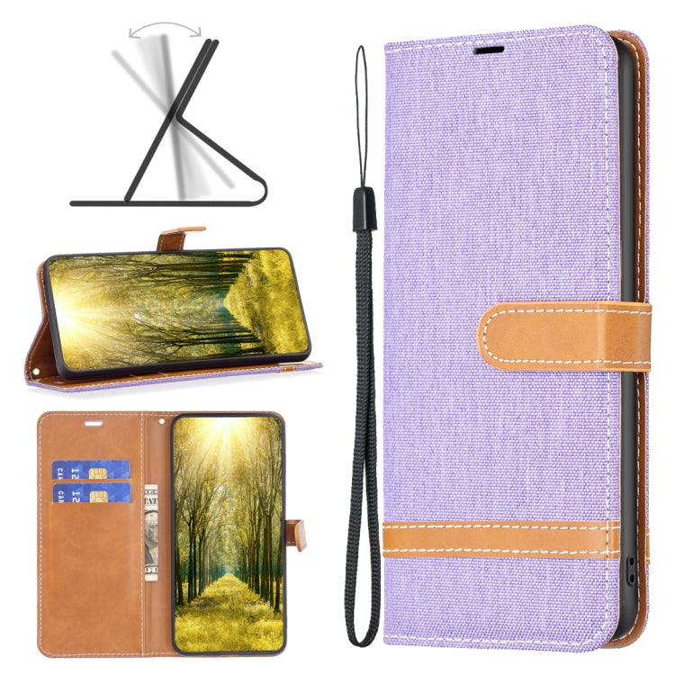 Color Block Denim Texture Leather Phone Case, For Xiaomi Redmi 12 4G, For Xiaomi Redmi Note 13