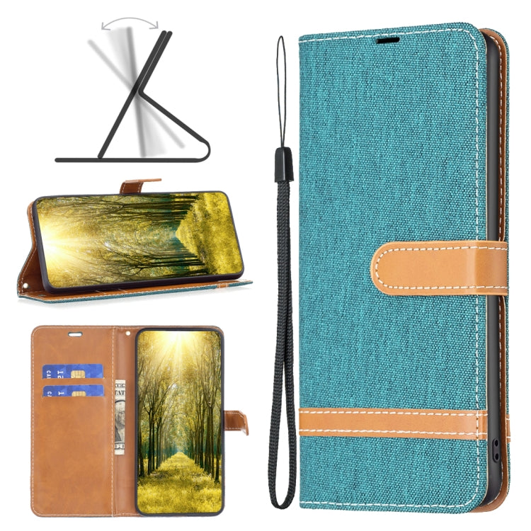 Color Block Denim Texture Leather Phone Case, For Xiaomi Redmi 12 4G, For Xiaomi Redmi Note 13