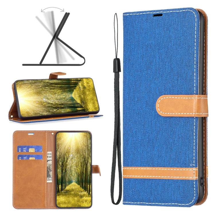Color Block Denim Texture Leather Phone Case, For Xiaomi Redmi 12 4G, For Xiaomi Redmi Note 13