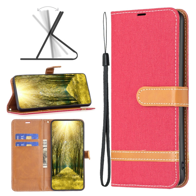 Color Block Denim Texture Leather Phone Case, For Xiaomi Redmi 12 4G, For Xiaomi Redmi Note 13