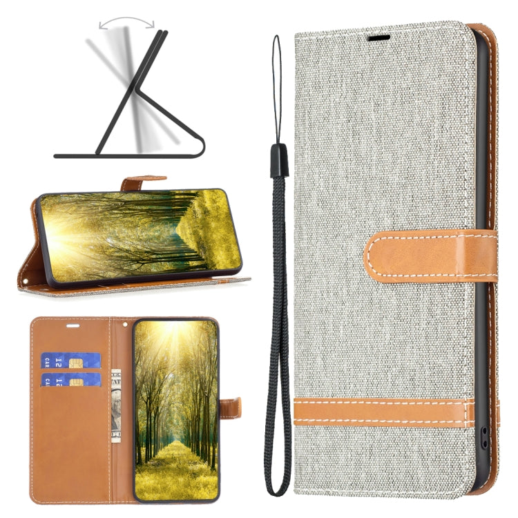 Color Block Denim Texture Leather Phone Case, For Xiaomi Redmi 12 4G, For Xiaomi Redmi Note 13