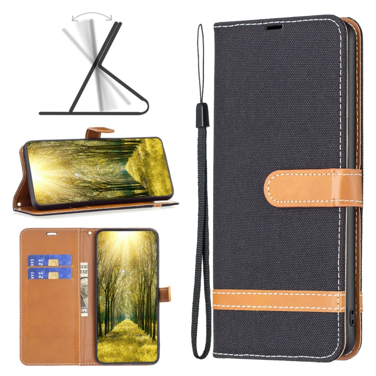 Color Block Denim Texture Leather Phone Case, For Xiaomi Redmi 12 4G, For Xiaomi Redmi Note 13