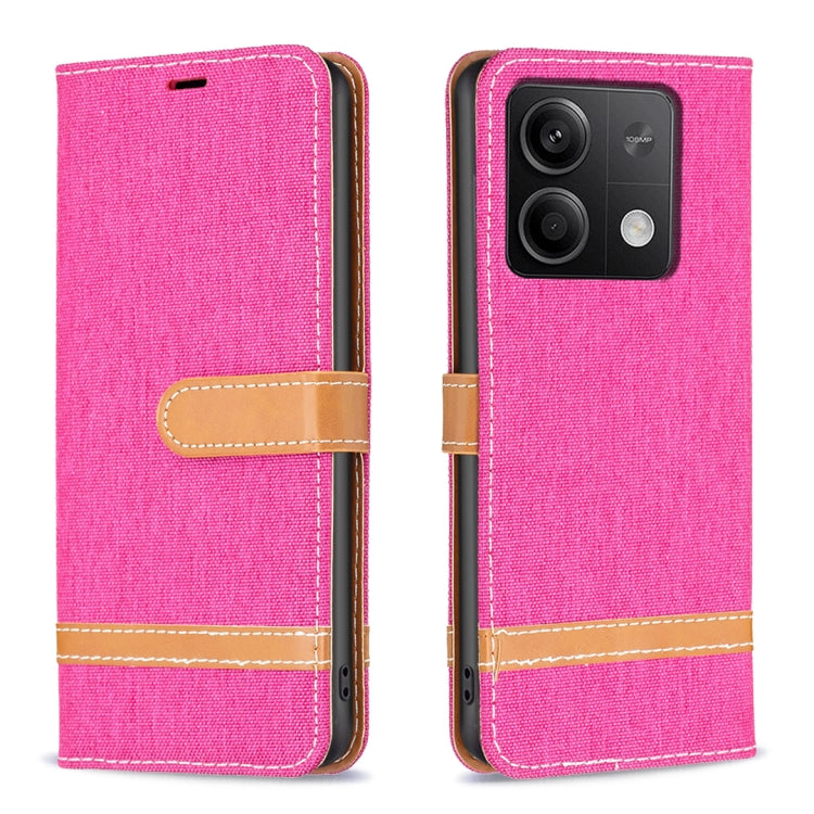 Color Block Denim Texture Leather Phone Case, For Xiaomi Redmi 12 4G, For Xiaomi Redmi Note 13