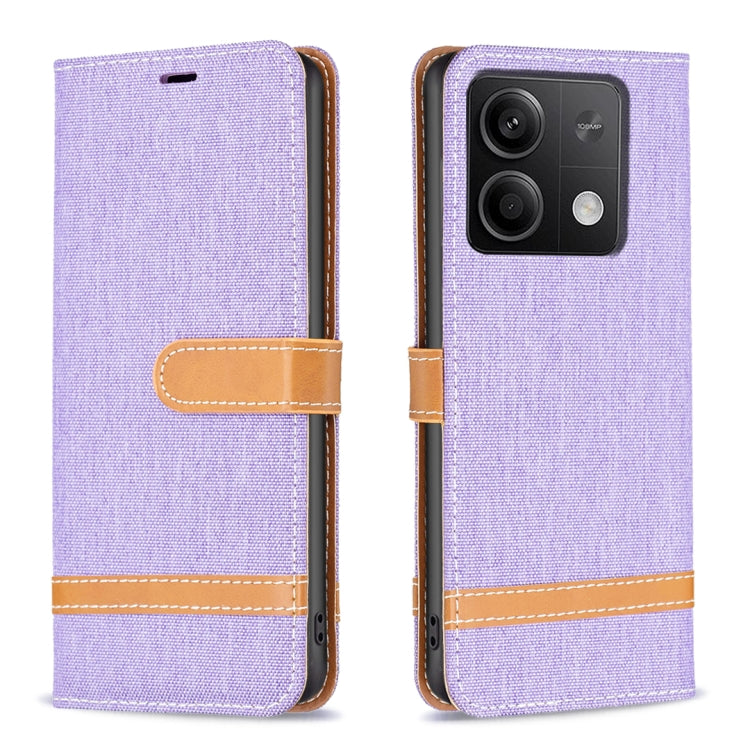 Color Block Denim Texture Leather Phone Case, For Xiaomi Redmi 12 4G, For Xiaomi Redmi Note 13