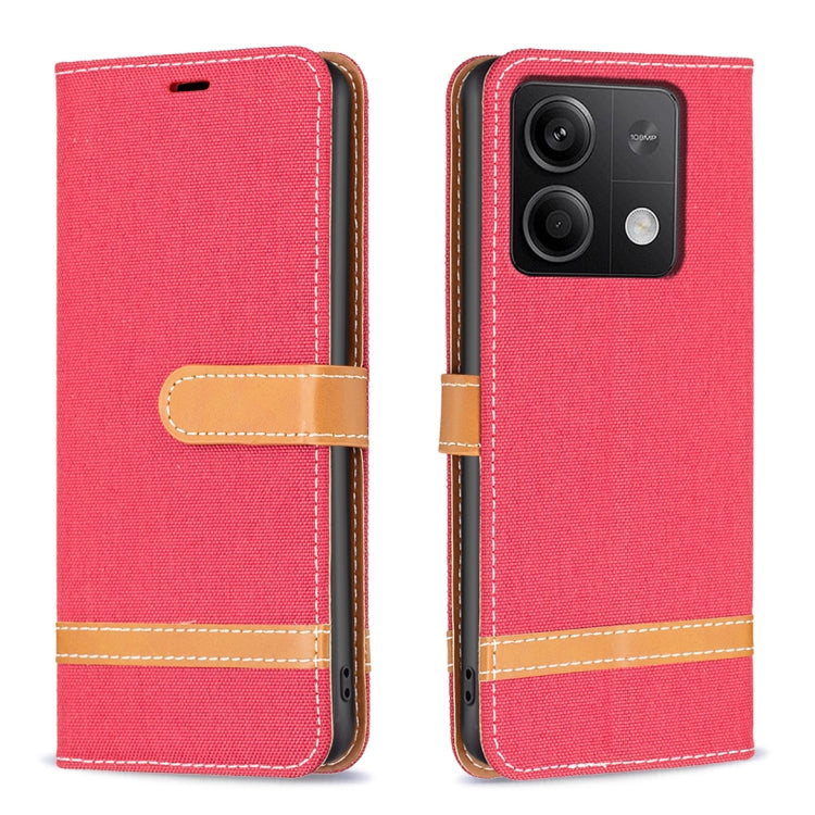 Color Block Denim Texture Leather Phone Case, For Xiaomi Redmi 12 4G, For Xiaomi Redmi Note 13