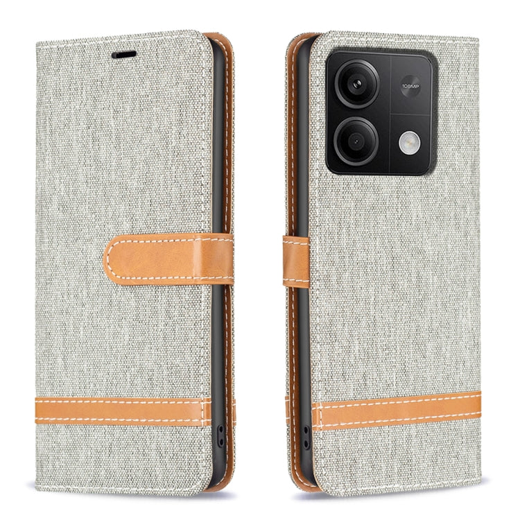 Color Block Denim Texture Leather Phone Case, For Xiaomi Redmi 12 4G, For Xiaomi Redmi Note 13