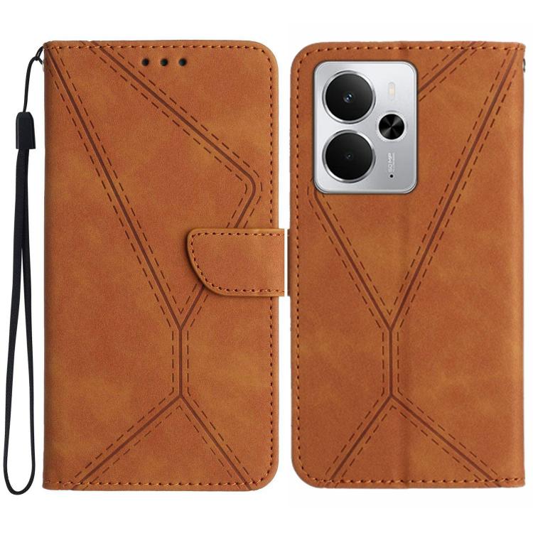 Stitching Embossed Leather Phone Case, For Realme 14 5G Global / P3 5G Global, For Realme P3 Pro 5G Global, For Realme 14 Pro+ 5G, For Realme C75 4G