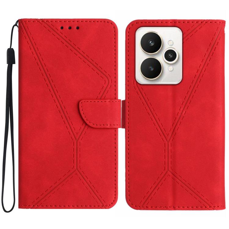 Stitching Embossed Leather Phone Case, For Realme 15T 5G, For Realme 15 5G Global / 15 Pro 5G Global, For Realme C71 4G, For Realme C75 5G