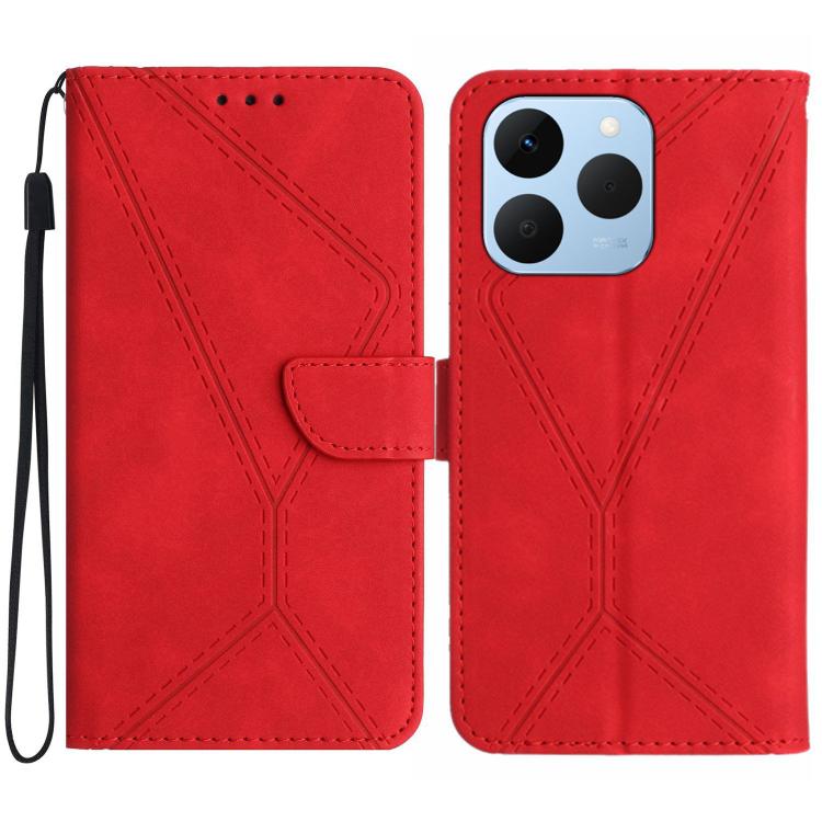 Stitching Embossed Leather Phone Case, For Realme 15T 5G, For Realme 15 5G Global / 15 Pro 5G Global, For Realme C71 4G, For Realme C75 5G