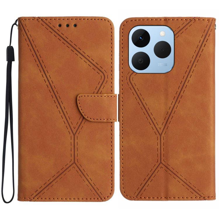 Stitching Embossed Leather Phone Case, For Realme 15T 5G, For Realme 15 5G Global / 15 Pro 5G Global, For Realme C71 4G, For Realme C75 5G