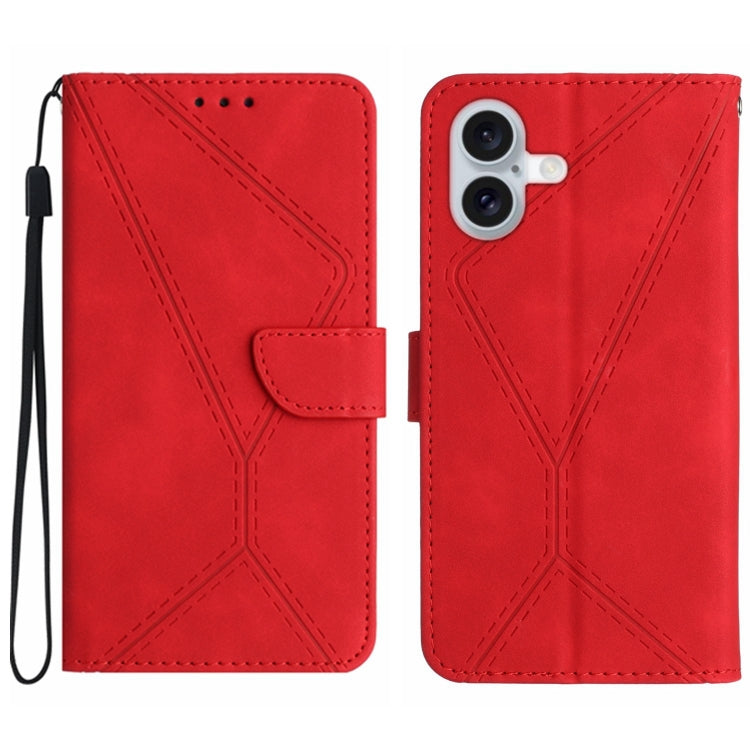 Stitching Embossed Leather Phone Case, For iPhone Air, For iPhone 16 Pro Max, For iPhone 16 Pro, For iPhone 16 Plus