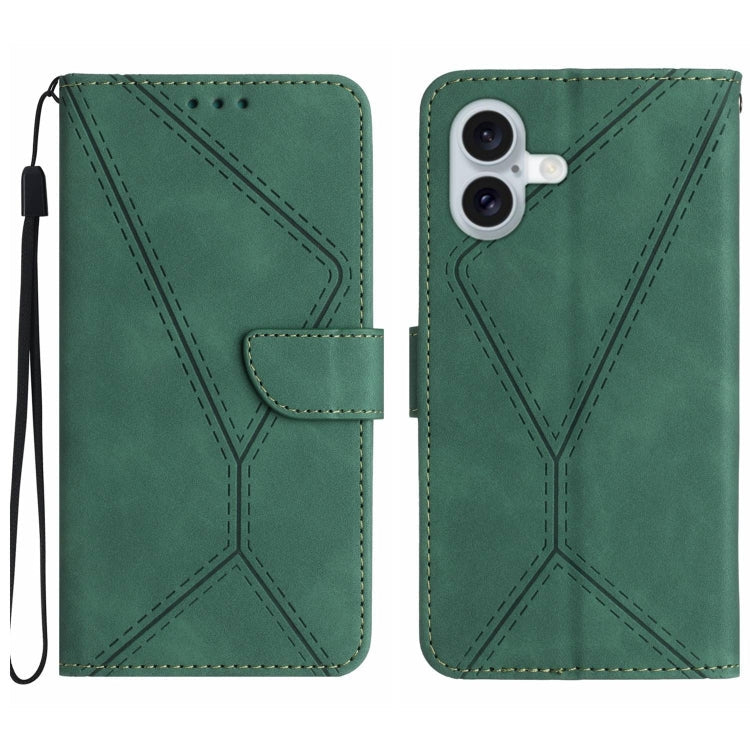 Stitching Embossed Leather Phone Case, For iPhone Air, For iPhone 16 Pro Max, For iPhone 16 Pro, For iPhone 16 Plus