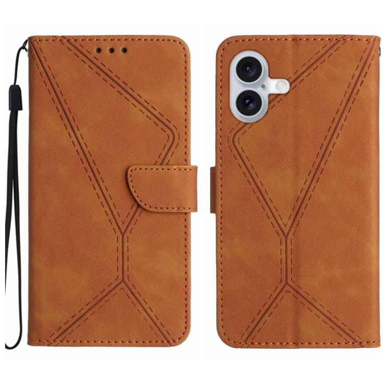 Stitching Embossed Leather Phone Case, For iPhone 17e / 16e, For iPhone 17 Pro Max, For iPhone 17 Pro, For iPhone 17