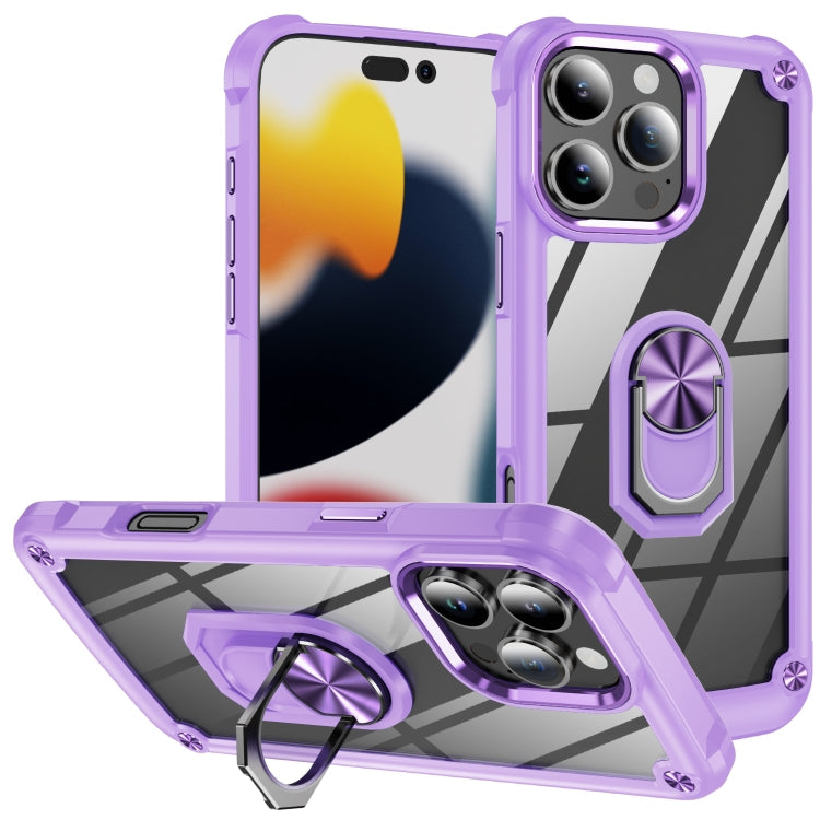 TPU + PC Lens Protection Phone Case with Ring Holder, For iPhone 16 Pro Max, For iPhone 16 Pro, For iPhone 16 Plus, For iPhone 16
