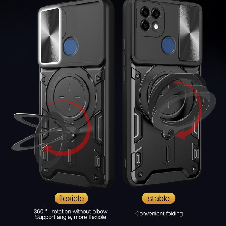 CD Texture Sliding Camshield Magnetic Holder Phone Case, For Realme C21 / C20 / C11 2021