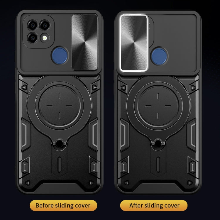 CD Texture Sliding Camshield Magnetic Holder Phone Case, For Realme C21 / C20 / C11 2021