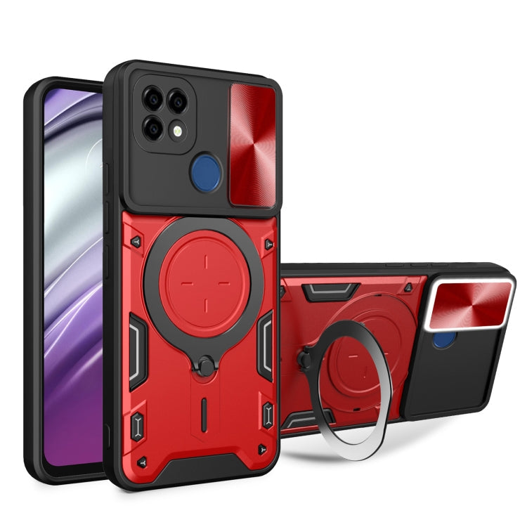 CD Texture Sliding Camshield Magnetic Holder Phone Case, For Realme C21 / C20 / C11 2021