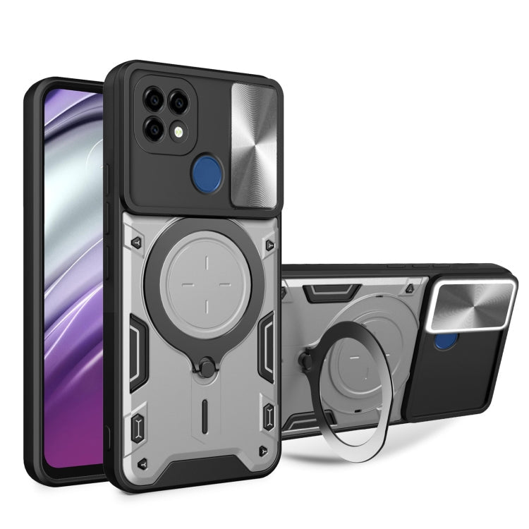 CD Texture Sliding Camshield Magnetic Holder Phone Case, For Realme C21 / C20 / C11 2021