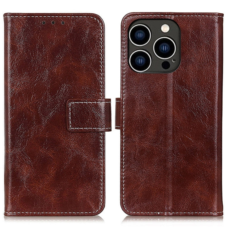 Retro Crazy Horse Texture Horizontal Flip Leather Phone Case, For iPhone Air, For iPhone 16 Pro Max, For iPhone 16 Pro, For iPhone 16 Plus