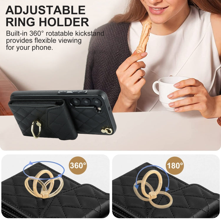 Rhombic Texture Card Bag Phone Case with Long Lanyard, For Samsung Galaxy S23+ 5G, For Samsung Galaxy S23 5G, For Samsung Galaxy Note20 Ultra