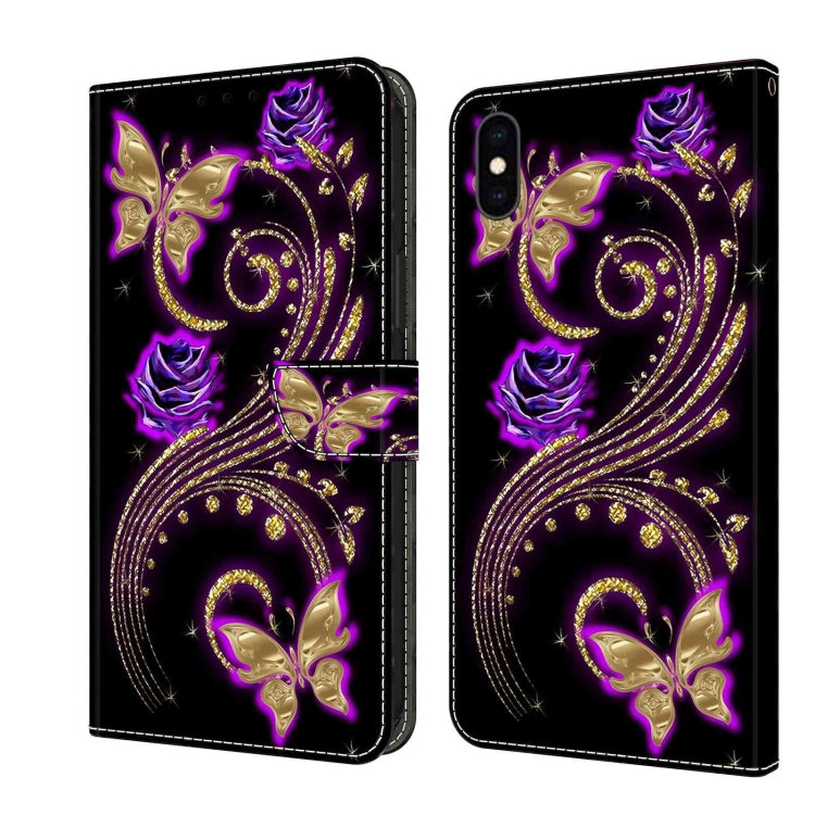 Crystal 3D Shockproof Protective Leather Phone Case, For iPhone XS Max