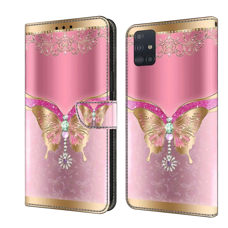 Crystal 3D Shockproof Protective Leather Phone Case, For Samsung Galaxy A71 4G