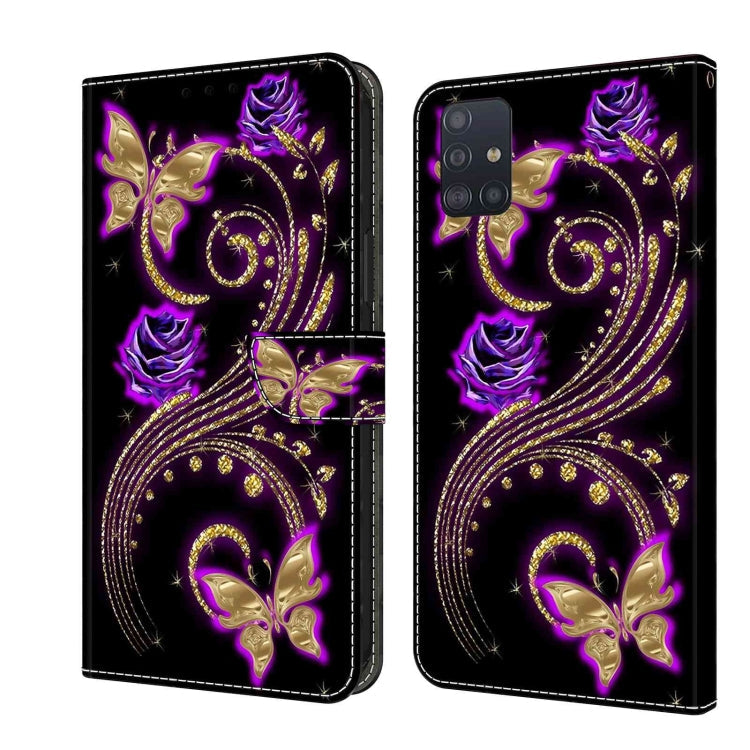 Crystal 3D Shockproof Protective Leather Phone Case, For Samsung Galaxy A71 4G