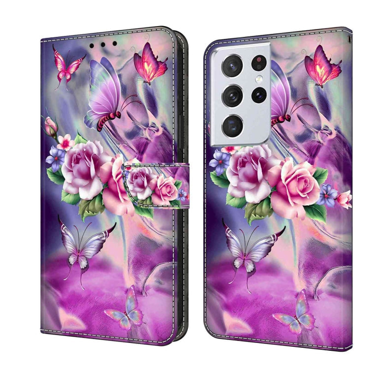 Crystal 3D Shockproof Protective Leather Phone Case, For Samsung Galaxy S21 Ultra
