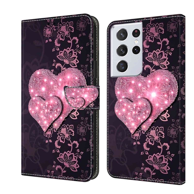 Crystal 3D Shockproof Protective Leather Phone Case, For Samsung Galaxy S21 Ultra